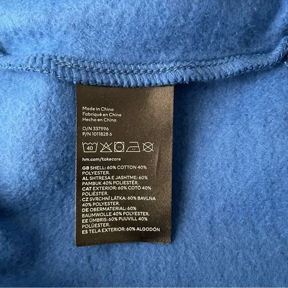 NWT H&M Blue Paris Sweatshirt with Sherpa Letters - Picture 13 of 13